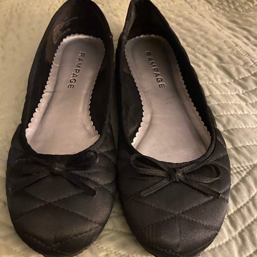 Black flats, size 8